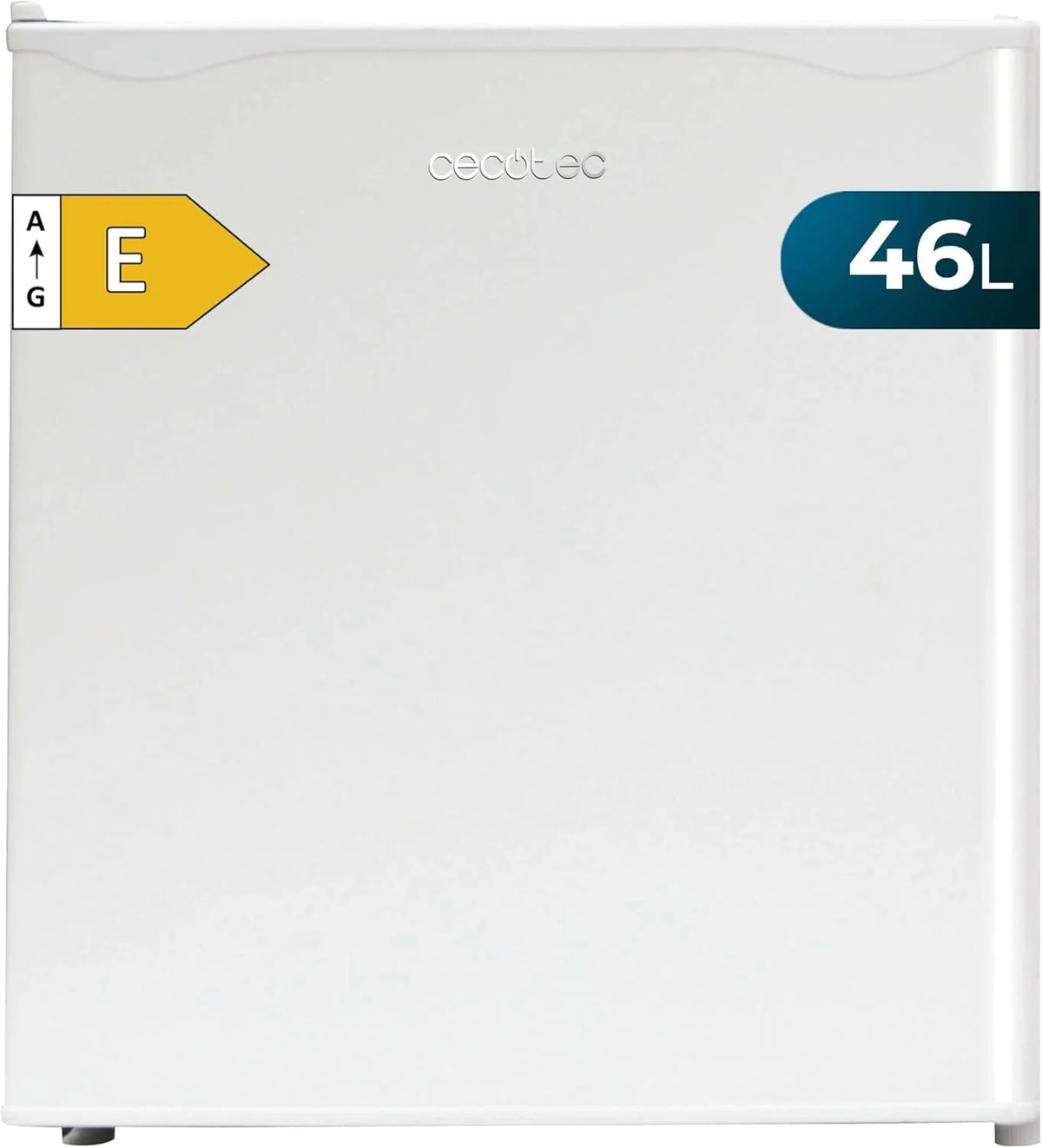 Cecotec Nevera Pequeña Frigorífico Mini Minibar 46L GrandCooler 20000 SilentCompress White E. Altura 48.7cm. 48 cm de Ancho. Bajo Consumo. Puerta