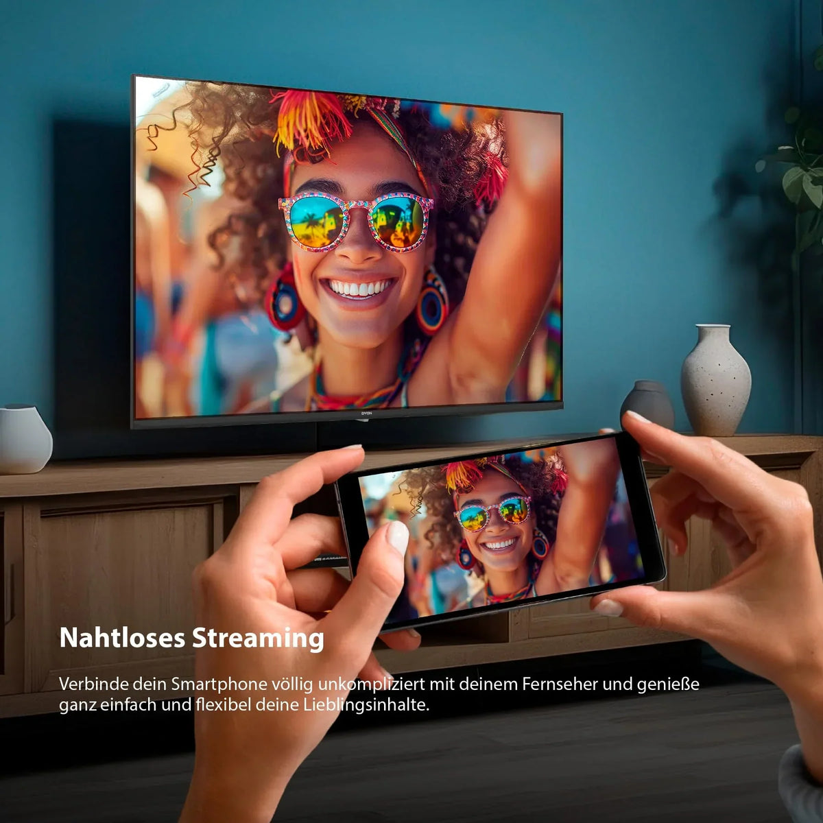DYON ULTIMAX 40F-TI - 40 Zoll (100 cm) Full-HD Smart TV mit Tizen OS. Triple Tuner (DVB-C/-S2/-T2). Smart & Gaming Hub. Prime Video. Netflix. Disney+