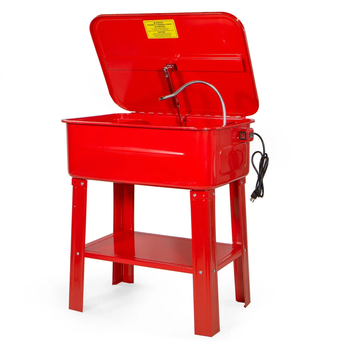 20-Gallon Parts Washer. Heavy-Duty Cleaning Tank with General-Purpose Solvent Pump. Automotive Parts Cleaning Machine