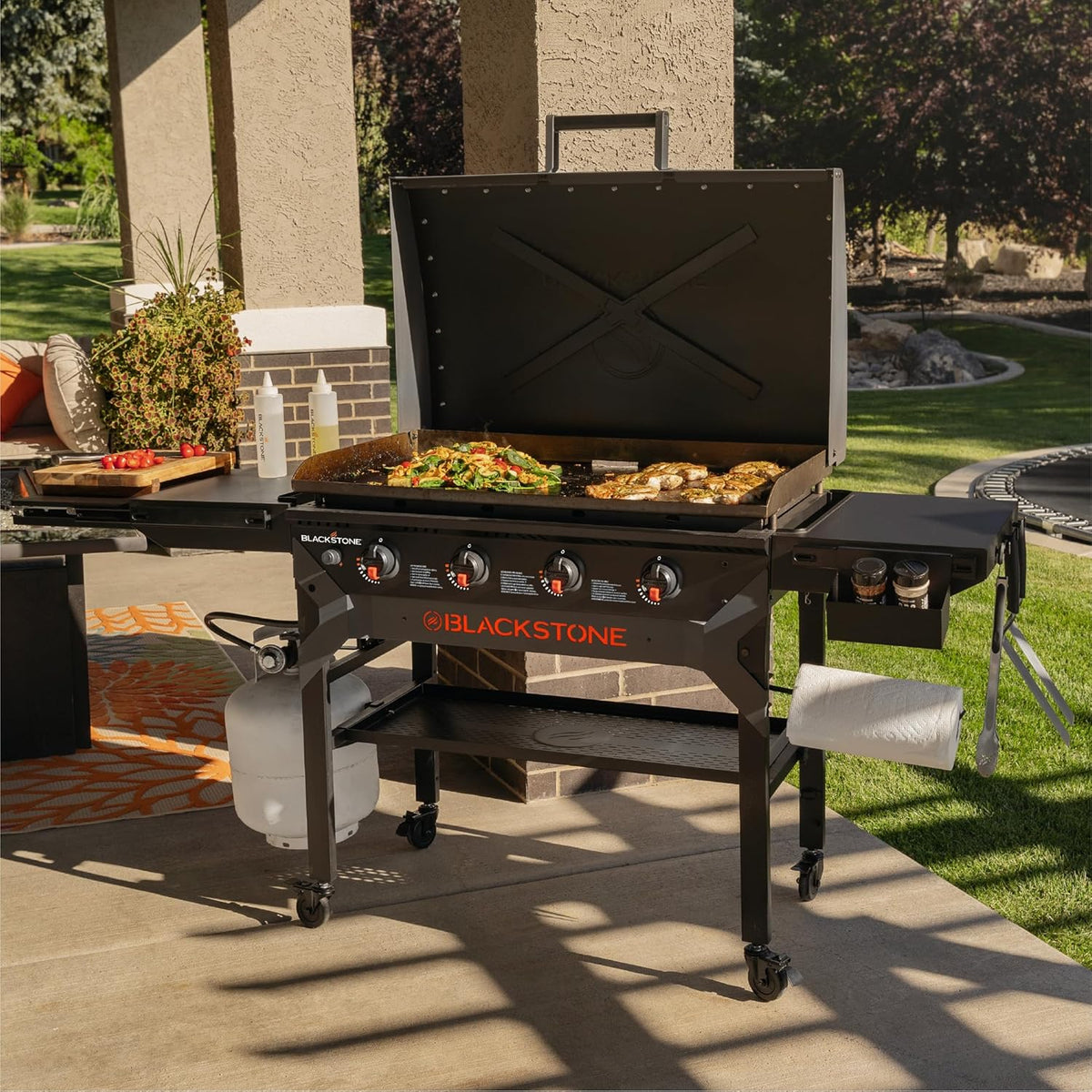 Iron-Forged 36 Omnivore Griddle – Premium Powder-Coated Steel with Reinforced Hood. Black Finish