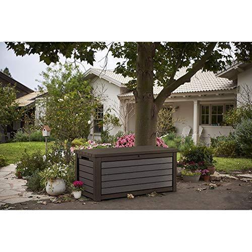 165 Gallon Weather Resistant Resin Deck Storage Container Box Outdoor Patio Garden Furniture. Brown