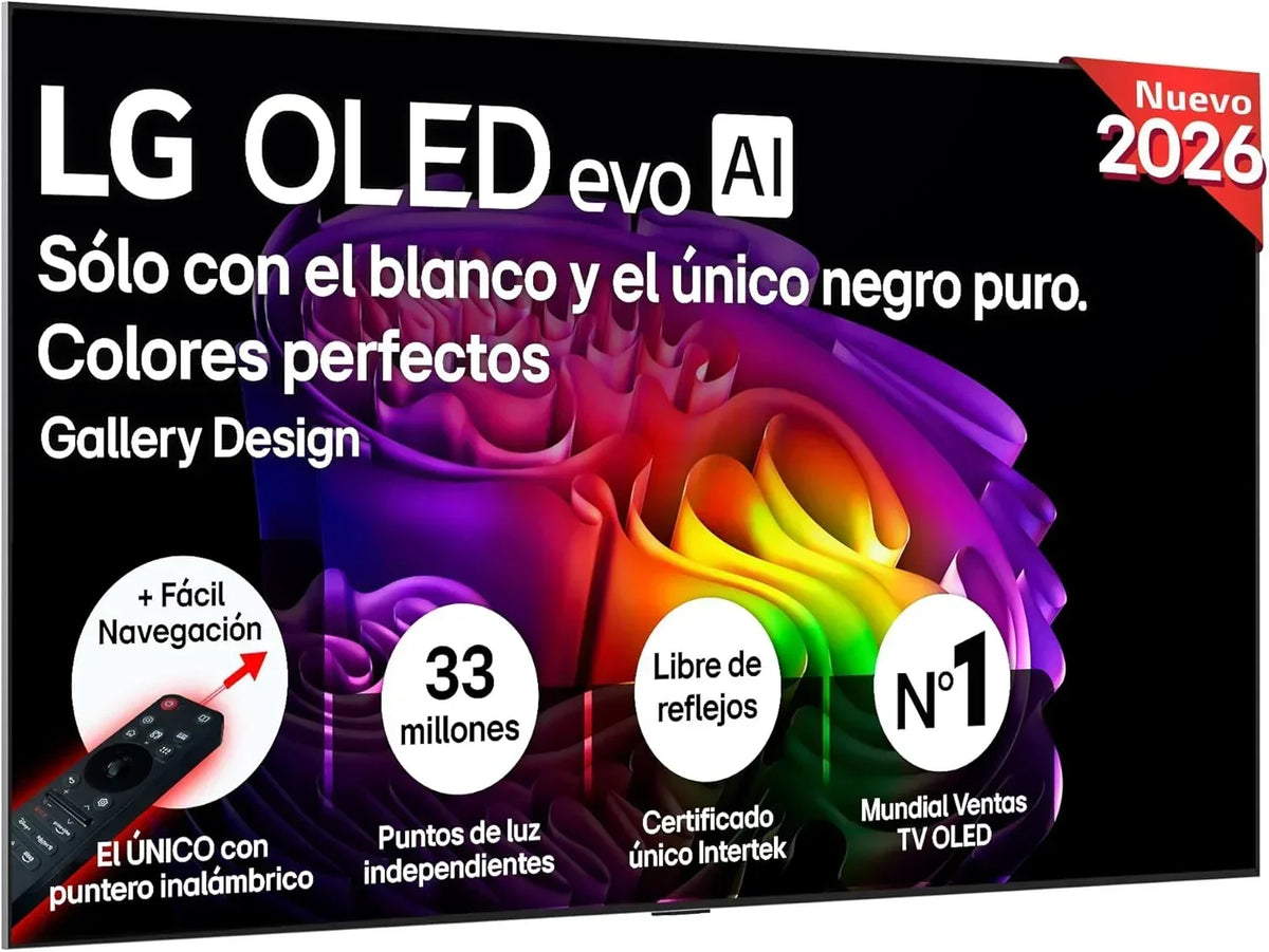 LG OLED65C54LA - TV 65. OLED EVO 4K. Smart TV AI C5. WebOS 25. Super Upscaling. Dolby Vision and Dolby Atmos. AMD FreeSync. Alexa/Google Assistant.