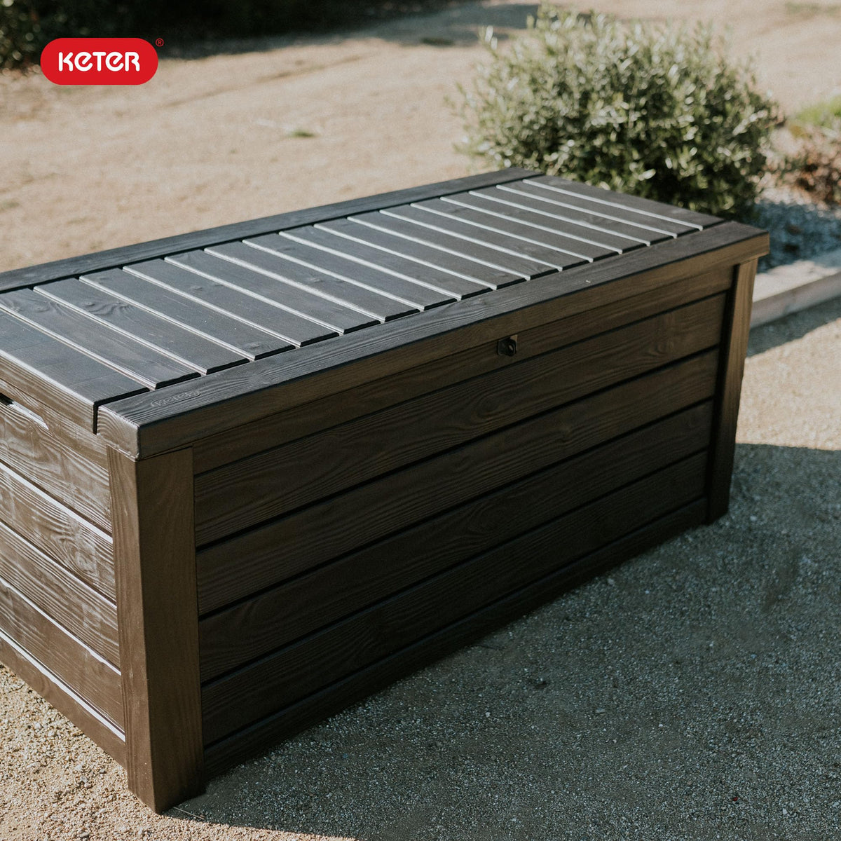 150 Gallon Outdoor Deck Box with Bench Seat. Large Storage Container for Patio. Garden. Yard and Pool Area