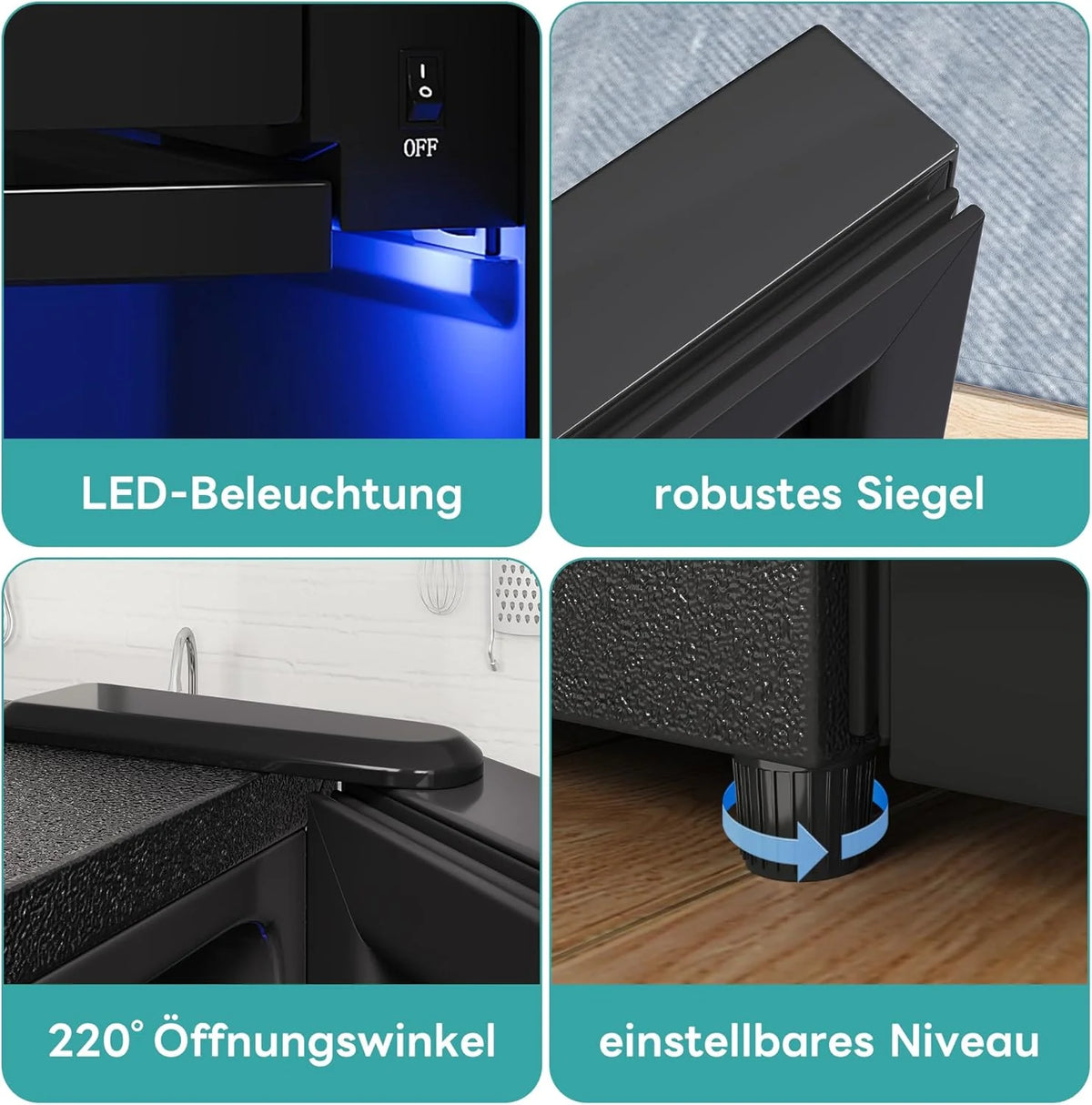 Merax Kühlschrank 128L. Freistehend Getränkekühler mit 120L-Kühlschrank + 8L-Gefrierschrank. mit LED-Innenbeleuchtung und Verstellbare Einlegeböden.