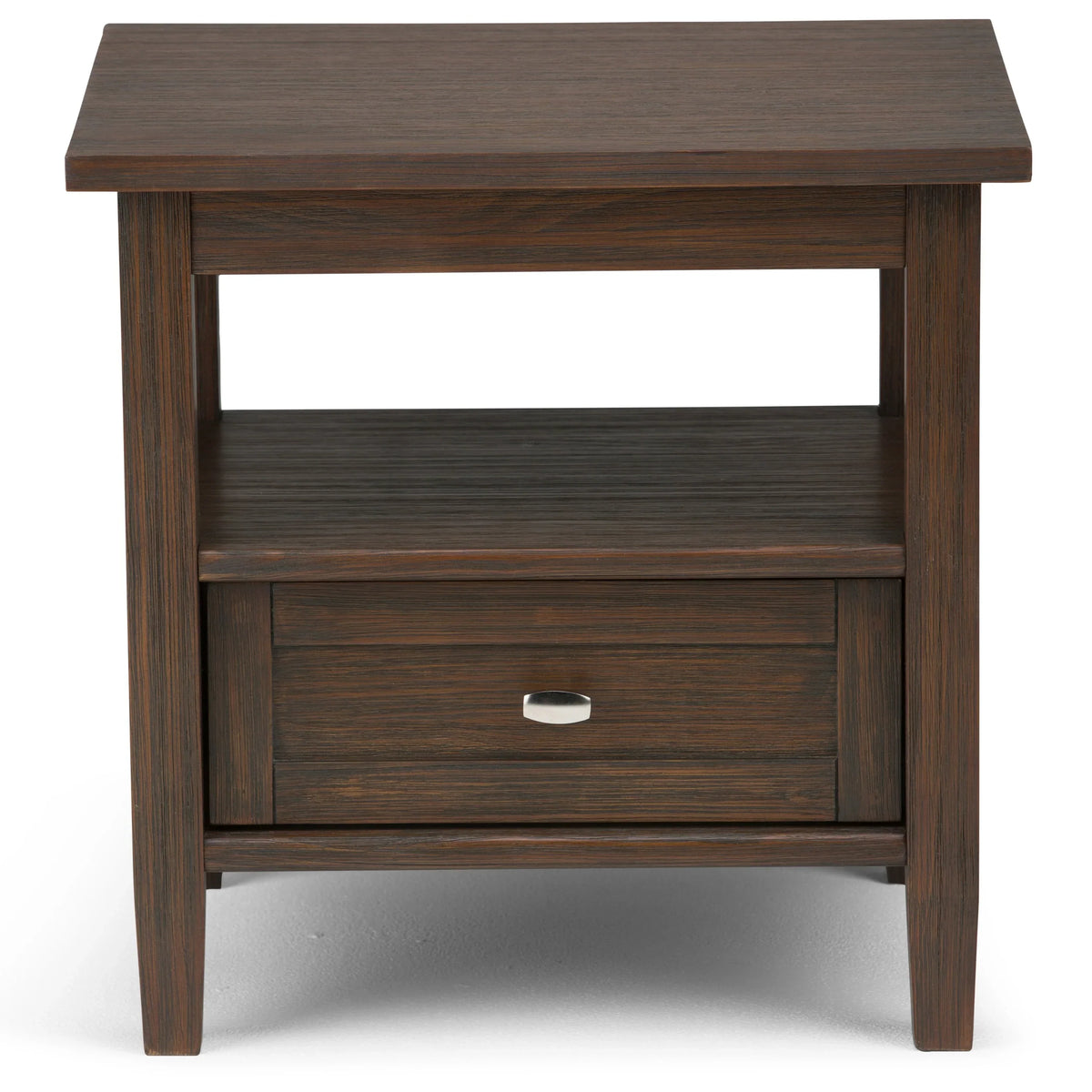 20 Inch Wide Solid Wood Rectangle End Table. Transitional Side Table