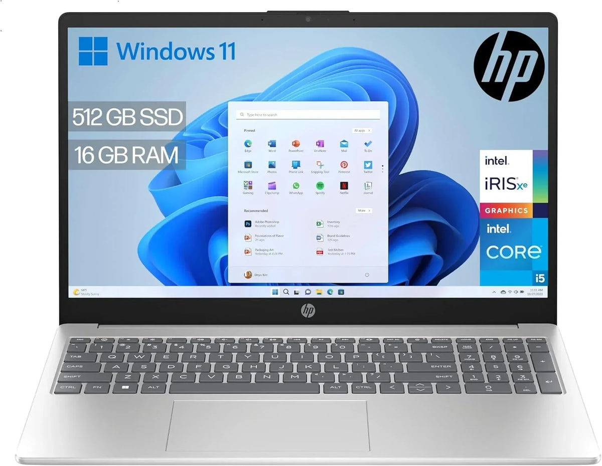 HP 15-fd0163ns- Ordenador portátil de 15.6 Full HD (Intel Core i5-1334U. 16GB RAM. 512GB SSD. Intel Iris Xe Graphics. Windows 11) Silver - Teclado