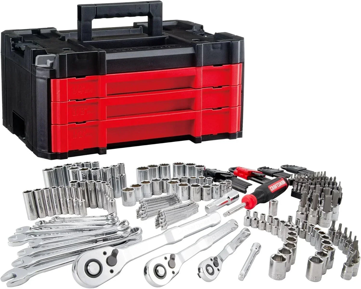 262-Piece Mechanic Tool Set. Master Socket Set with 3-Drawer VERSASTACK Tool Box. SAE/Metric Set