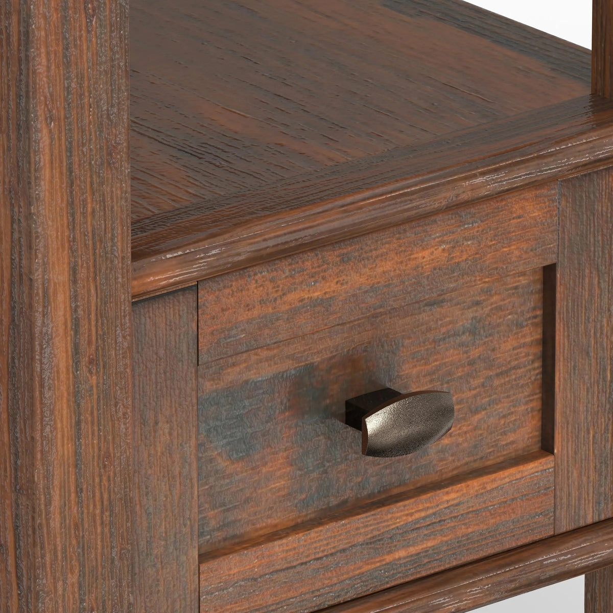 14 Wide Solid Wood Narrow Side Table. Rectangle Transitional Style Accent Table