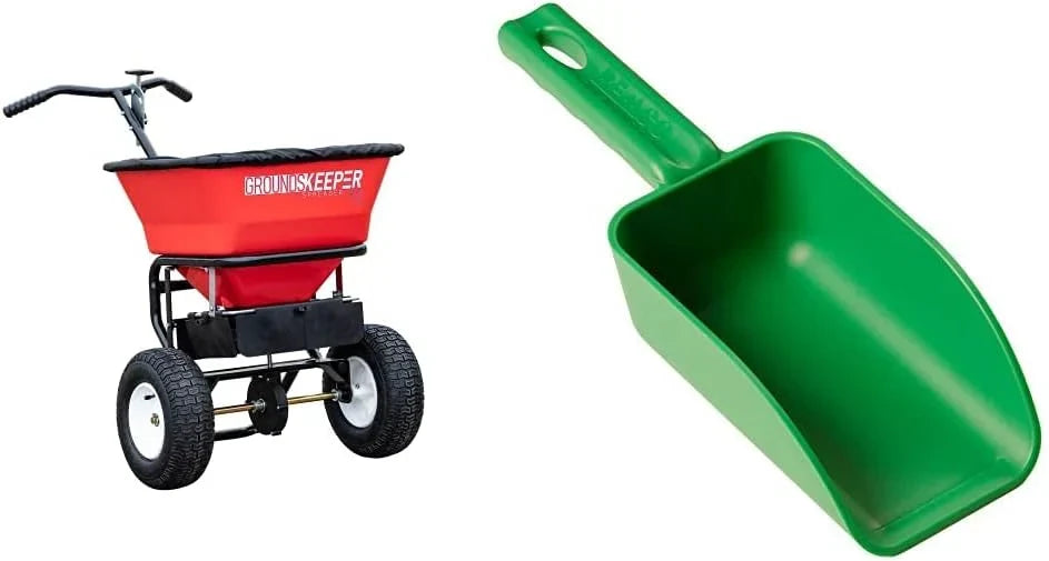 100-Lb. Walk-Behind Push Spreader for Grass Seed. Salt. De-Icer and Fertilizer