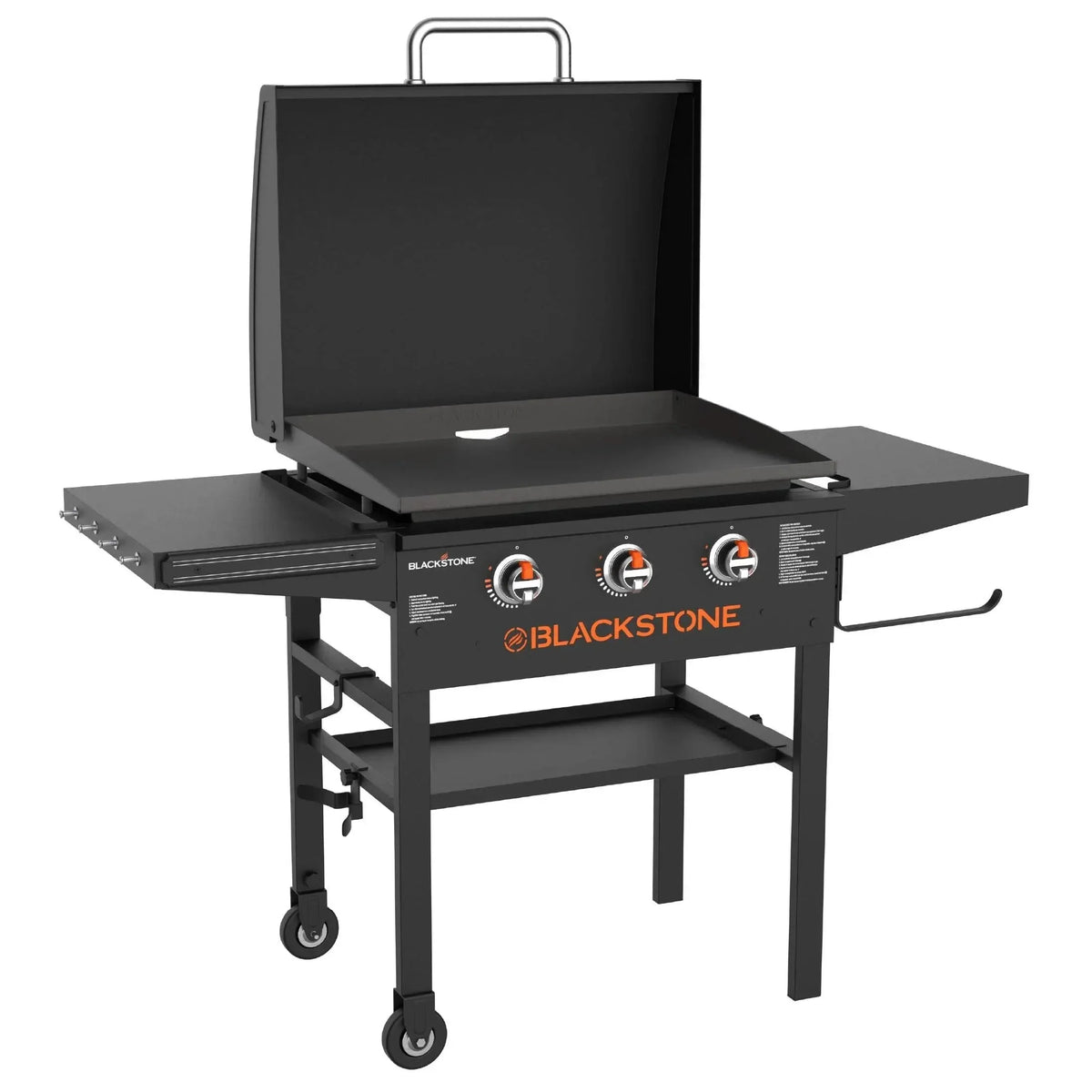 28-Inch XL 3-Burner Griddle with Hood. Black
