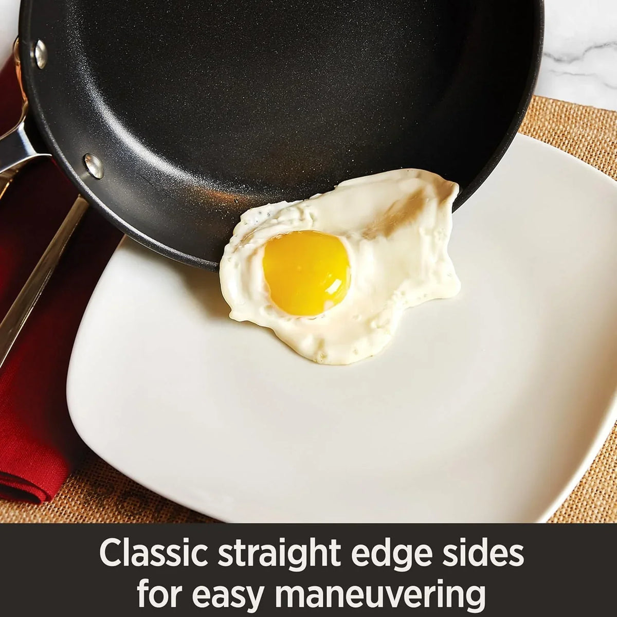 2 Piece Hard Anodized Nonstick Fry Pan Set. Durable Aluminum Skillet Cookware Set for Kitchen Cooking