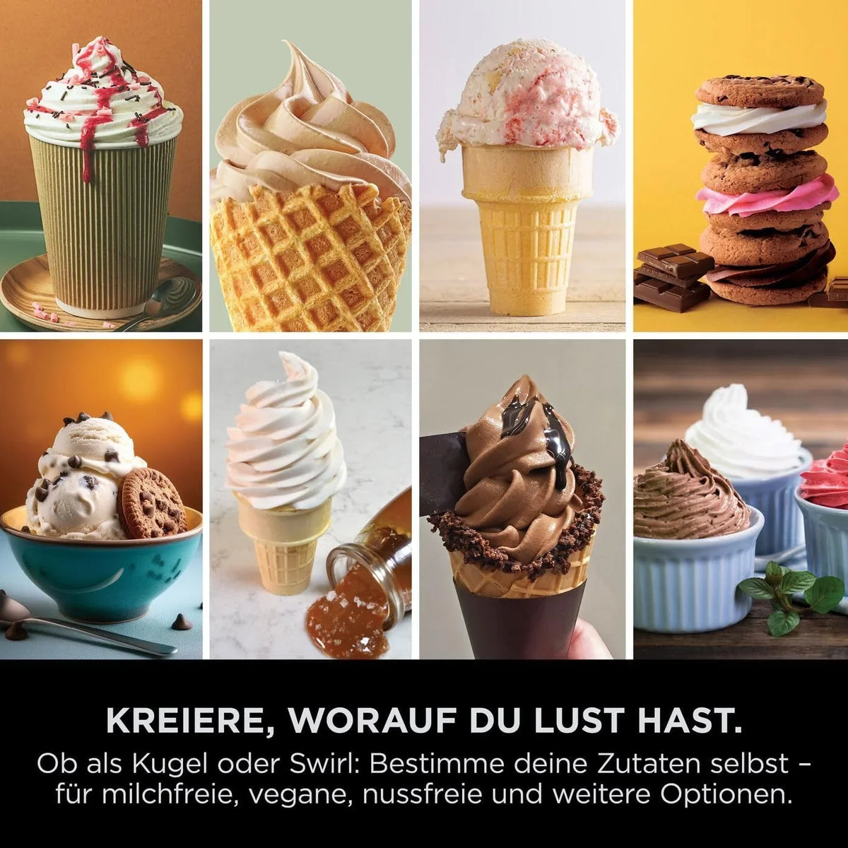 Ninja CREAMi Scoop & Swirl Eismaschine mit 2 Behältern. 13 Funktionen. für Eiscreme. Softeis. Gelato. Sorbet. Milchshakes und mehr. mit Mix-In-