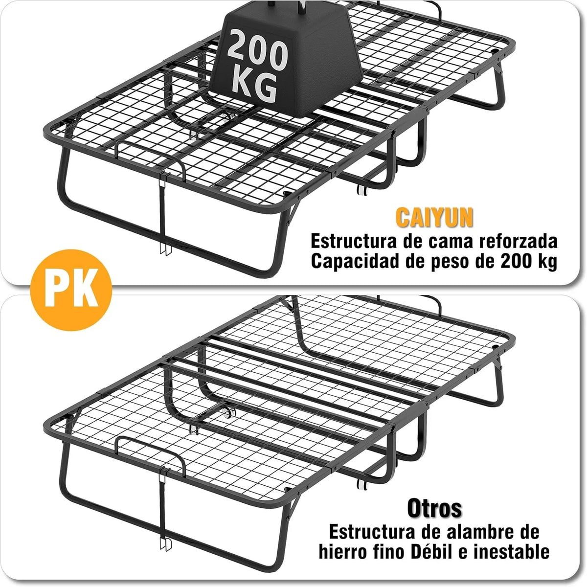 Cama Plegable de 120 cm con Colchón de 13cm (Viscoelástica). Somier Reforzado de Metal con 4 Ruedas y Funda Antipolvo. Cama Supletoria de Invitados