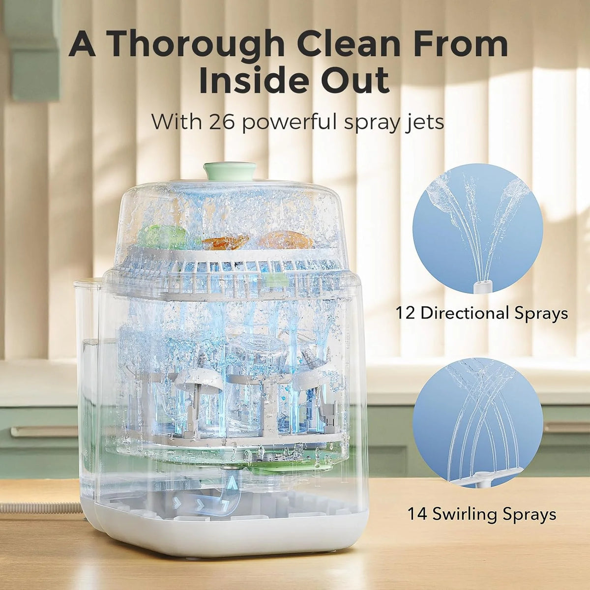 Baby Bottle Washer. Sterilizer & Dryer - All-in-One Cleaning Machine for Bottles. Pump Parts & Baby Essentials - Time-Saving & Effortless Care