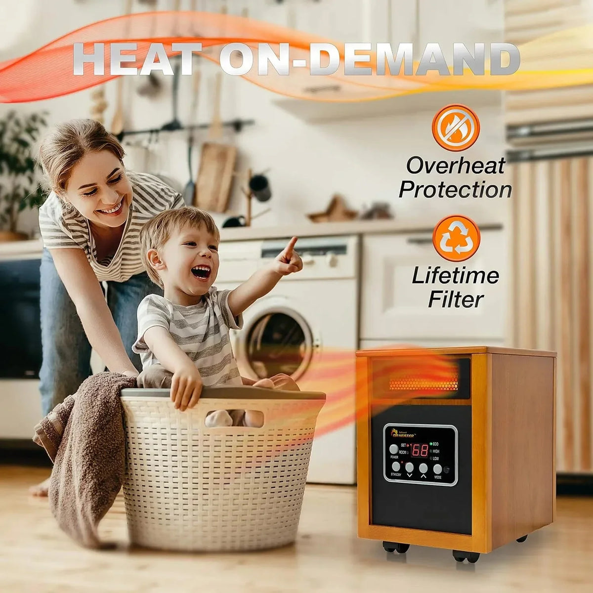 1500-Watt Portable Space Heater. Cherry. 1-Pack