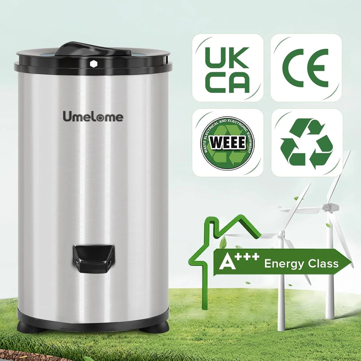 Wäscheschleuder 3200 U/min Umelome. 4KG. Energie-und Stromsparschleuder wäscheschleudern. Energieklasse A+++. Silber [Energieklasse A+++]
