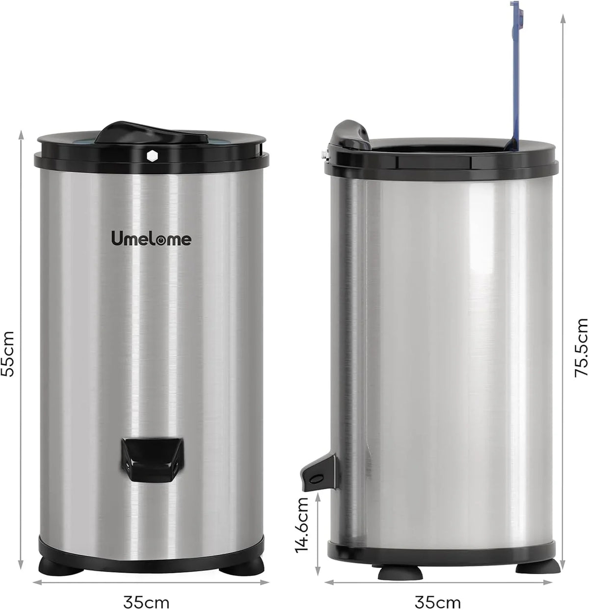 Wäscheschleuder 3200 U/min Umelome. 4KG. Energie-und Stromsparschleuder wäscheschleudern. Energieklasse A+++. Silber [Energieklasse A+++]