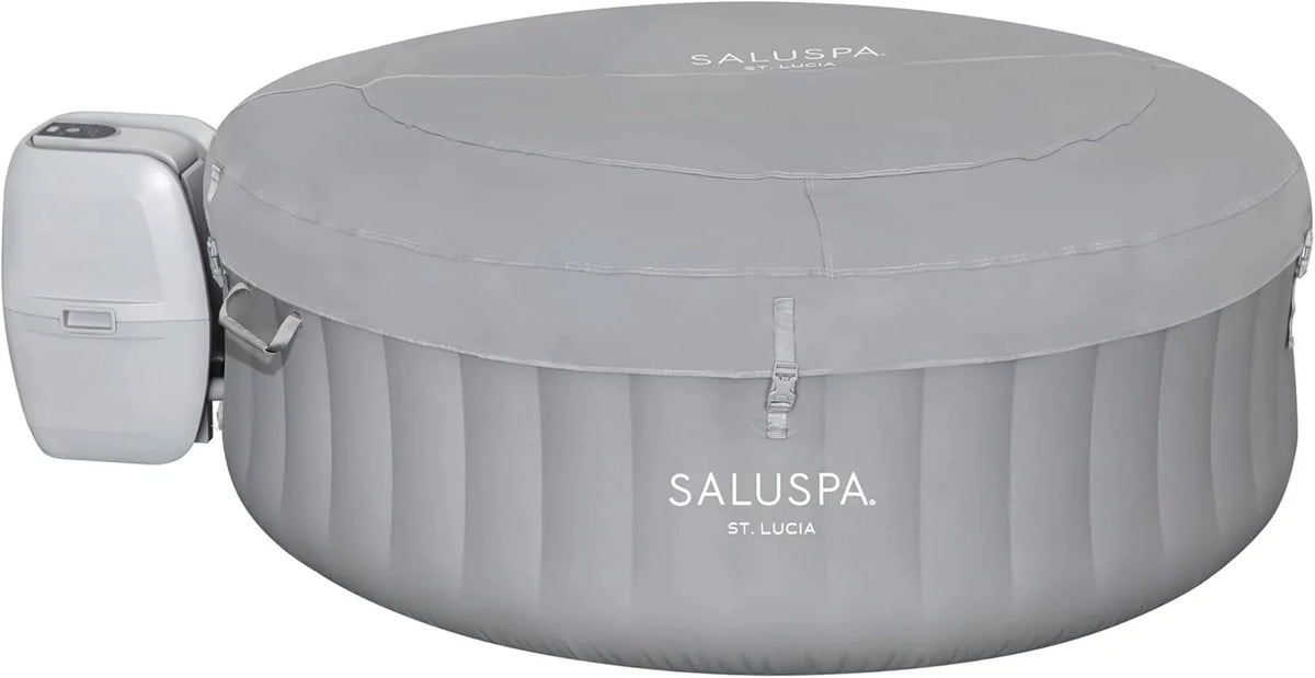 71 x 26-Inch Inflatable Hot Tub Spa for 2-4 Persons. Portable. with 2 Covers. Black
