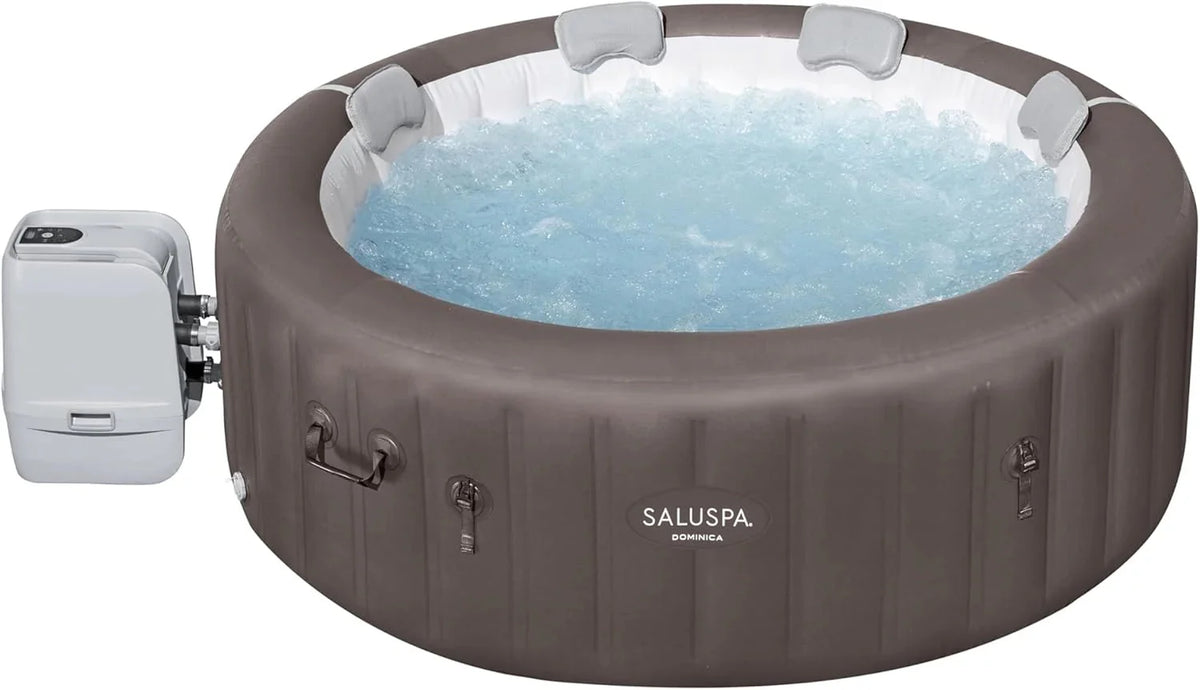 71 x 26-Inch Inflatable Hot Tub Spa for 2-4 Persons. Portable. with 2 Covers. Black