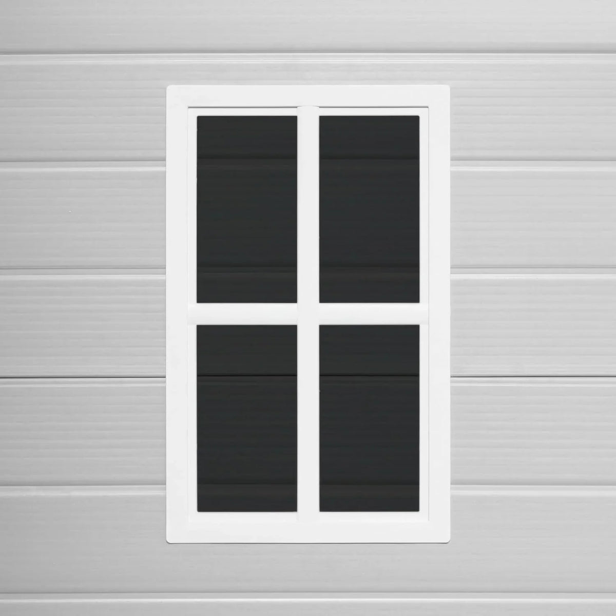 Wasabi - Caseta de Resina Jardín Unit 1.4 – Ventana Luz Natural - Suelo Incluido - Paneles 12mm de Espesor - Gris Blanco - Cobertizo PVC Almacenaje