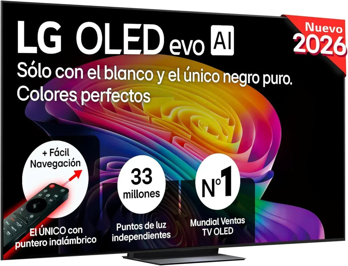LG OLED65C54LA - TV 65. OLED EVO 4K. Smart TV AI C5. WebOS 25. Super Upscaling. Dolby Vision and Dolby Atmos. AMD FreeSync. Alexa/Google Assistant.