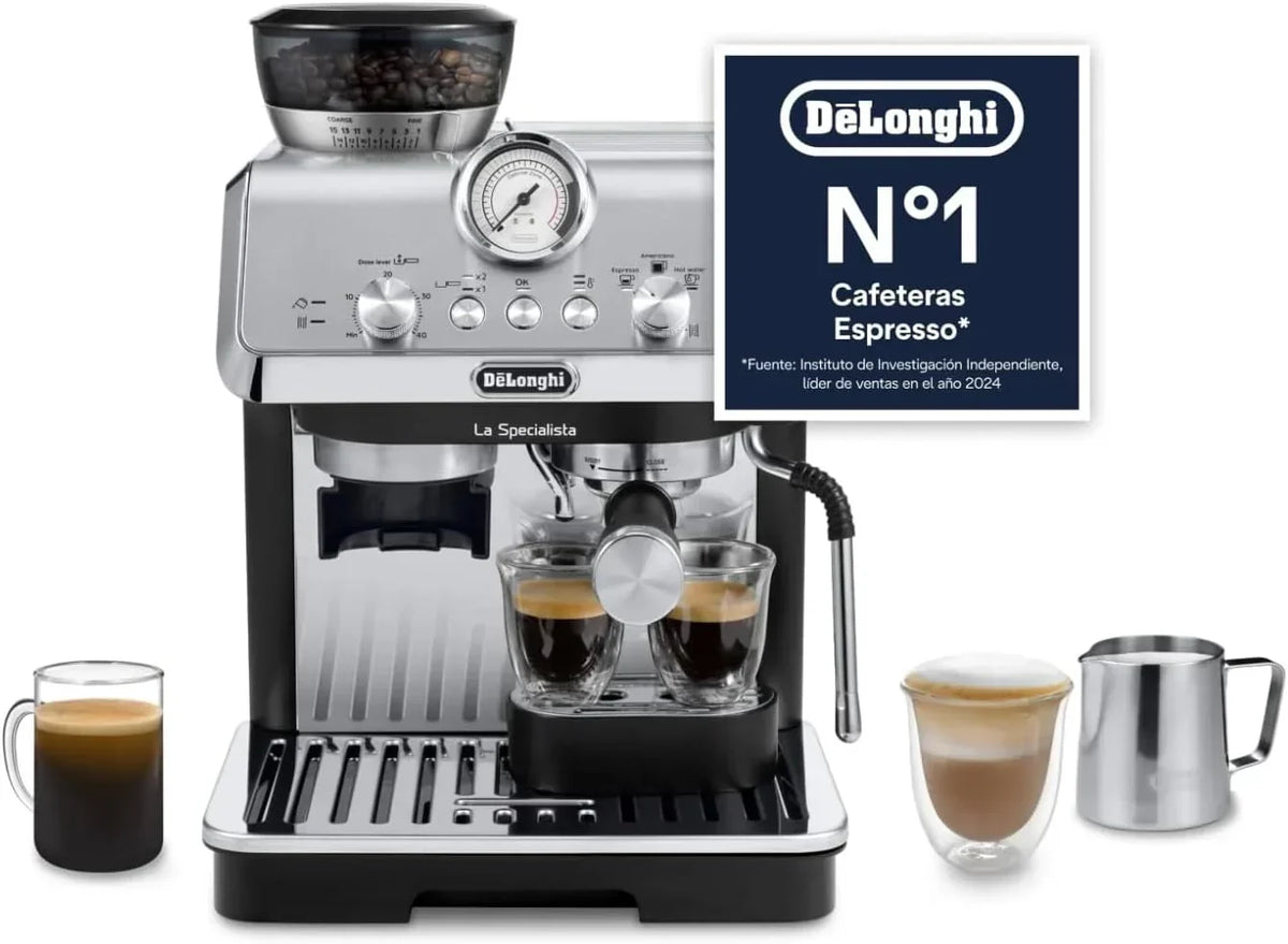 De'Longhi Perfetto La Specialista Arte. Espresso and Cappuccino Coffee Machine with Pump. Coffee Bean Machine. 3 Preset Recipes. 8 Grind Settings.