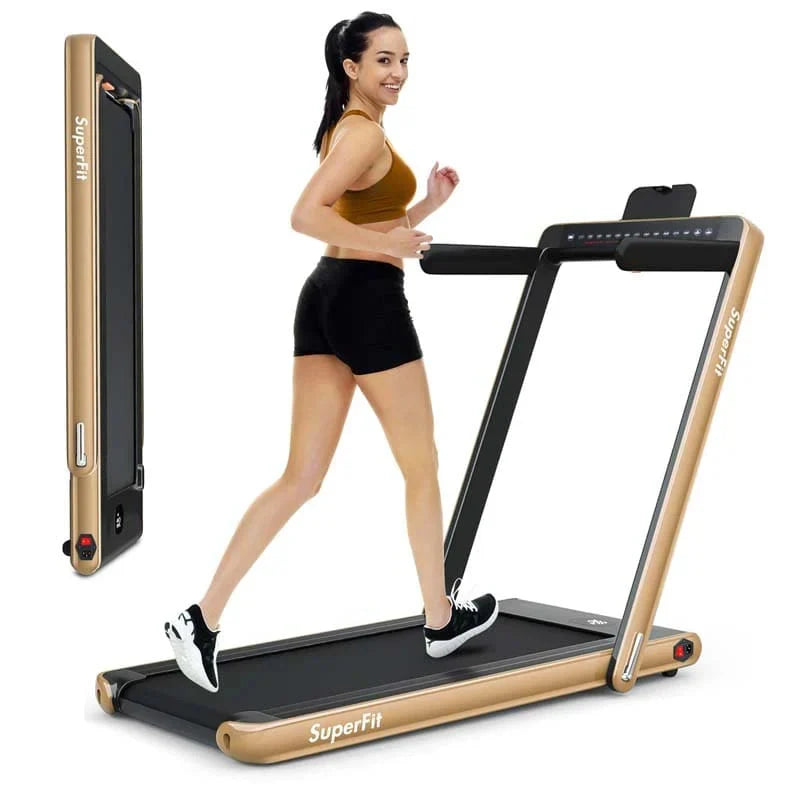 2-in-1 Folding Electric Treadmill. 2.25 HP. Under-Desk. with Dual Display and Smart App Control