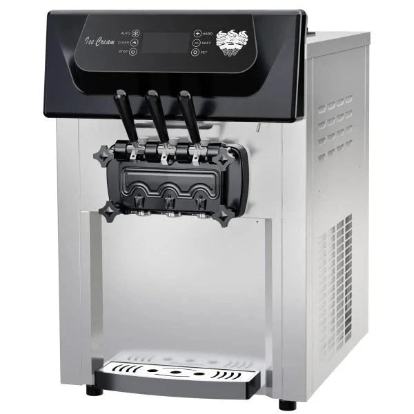 2200W 3-Flavor Soft Serve Ice Cream Machine. 5.3–7.4 Gal/Hr. LCD Touch Screen. Automatic Cleaning