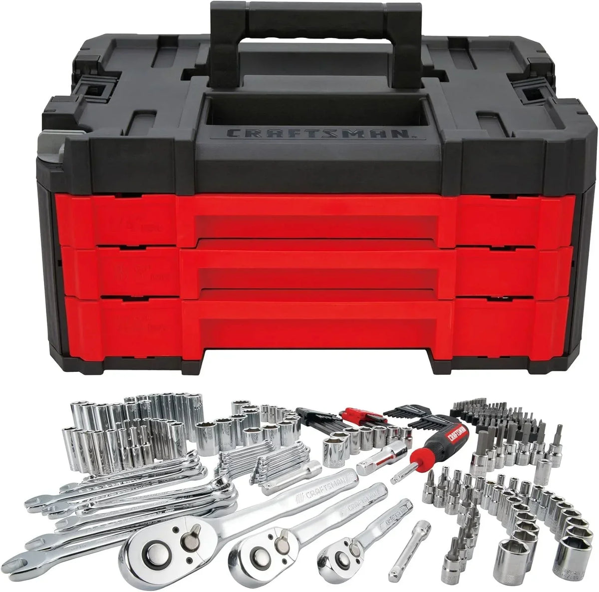 262-Piece Mechanic Tool Set. Master Socket Set with 3-Drawer VERSASTACK Tool Box. SAE/Metric Set