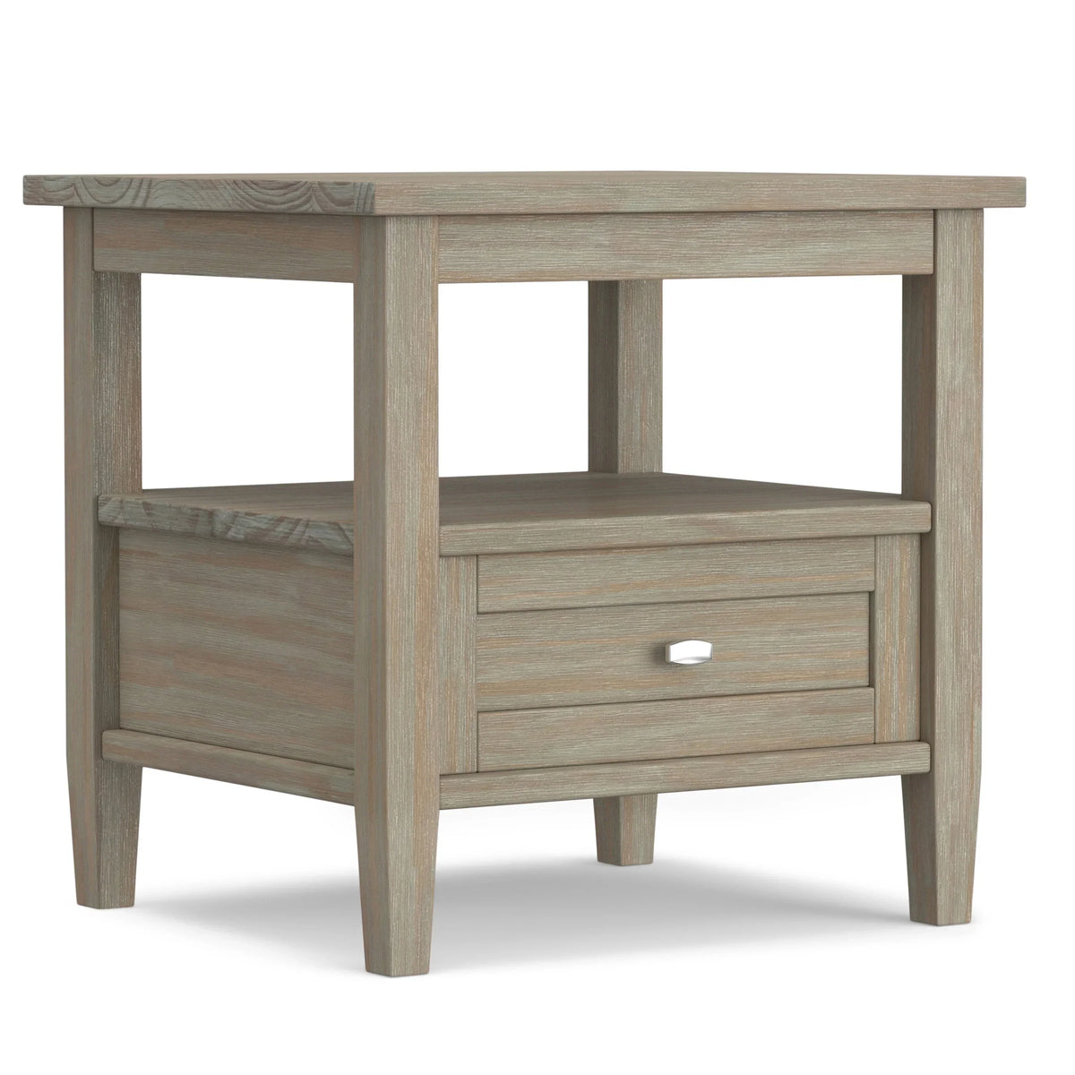 20 Inch Wide Solid Wood Rectangle End Table. Transitional Side Table