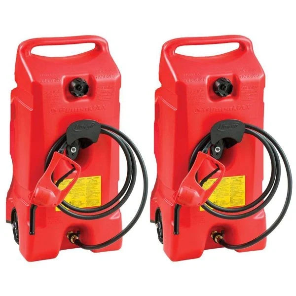 14 Gallon Portable Gas Tank – 2 Pack with Pump. Red
