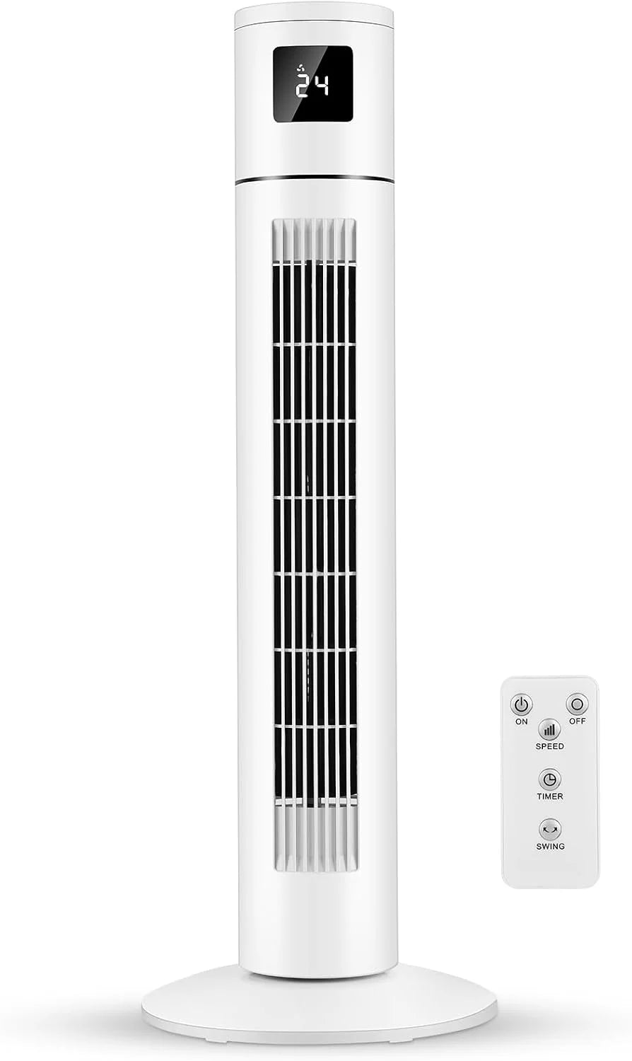 Timiyou Turmventilator 20dB Sehr Leiser für Schlafzimmer & Kühlung mit Fernbedienung | 3 Geschwindigkeitsstufen. 12h Timer. 60° Oszillation.