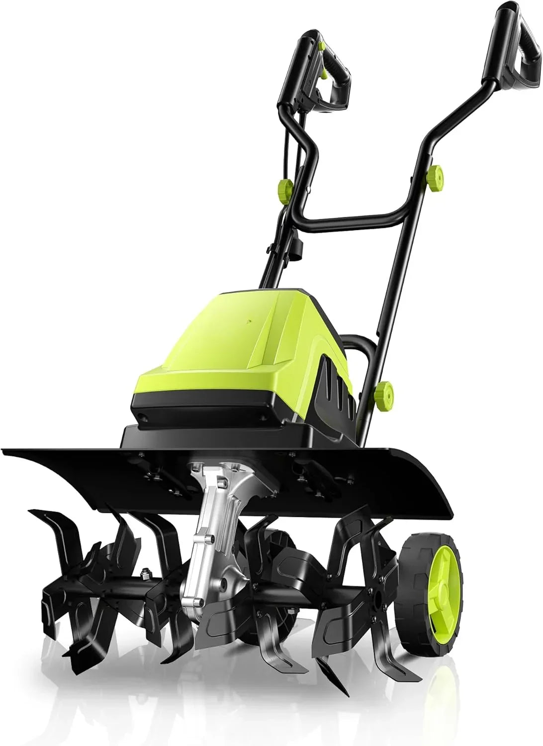 Electric Tiller. 15-Amp 18-Inch Width 9-Inch Depth Corded Tiller Cultivator 24 Durable Steel Tines Gardening Tiller with Adjustable Wheels Foldable