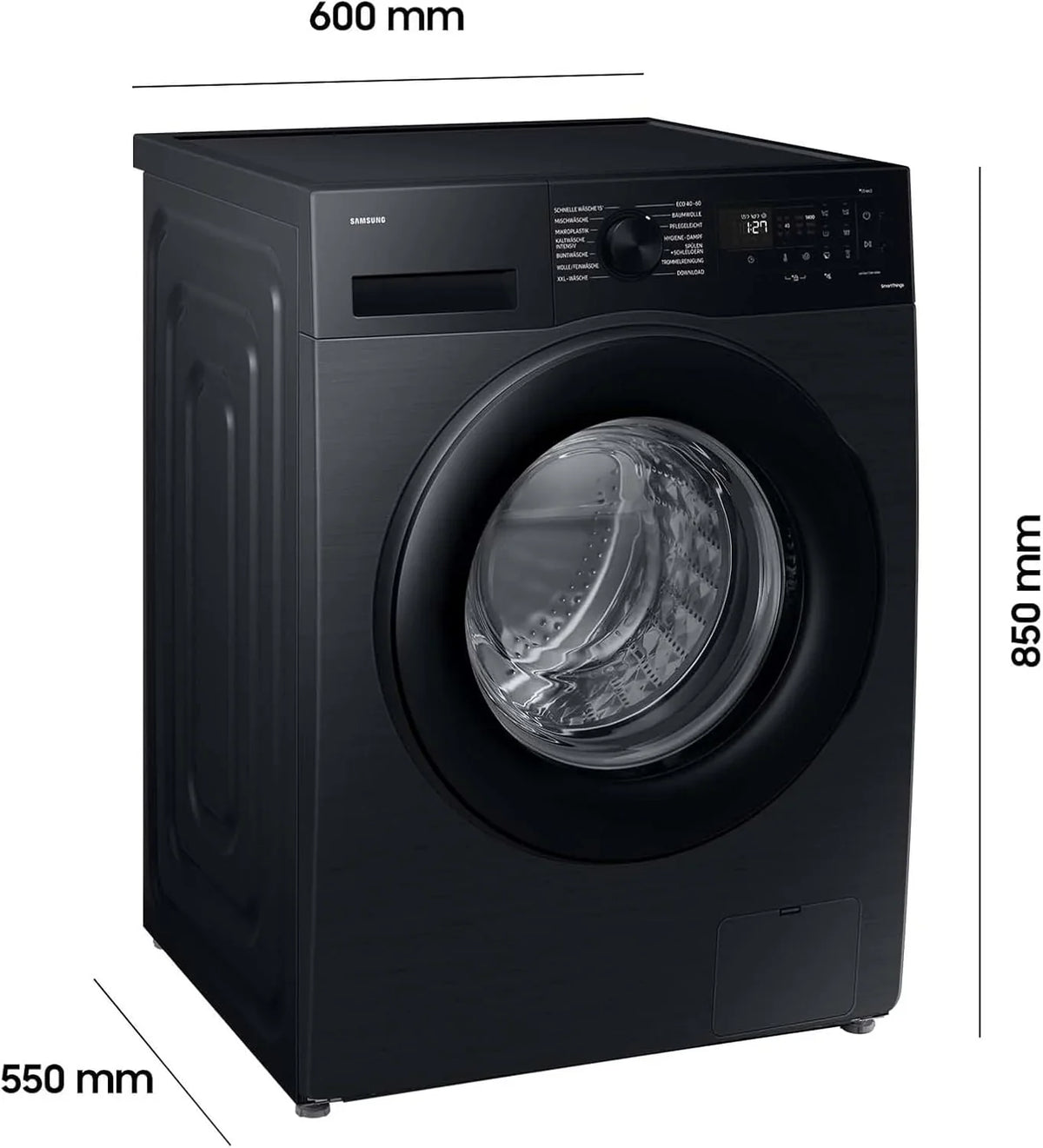 Waschmaschine. 9 kg. 1.400 U/min. EEK: A. Mikroplastik-Programm. Ecobubble. 14 Programme. WiFi SmartControl. Schwarz. WW90CGC04AABEG