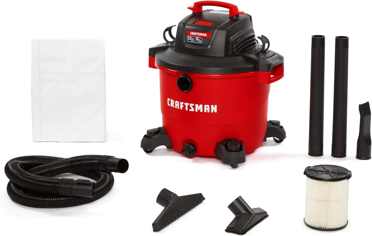 16 Gallon 6.5 Peak HP Wet/Dry Vac. Heavy-Duty Shop Vacuum