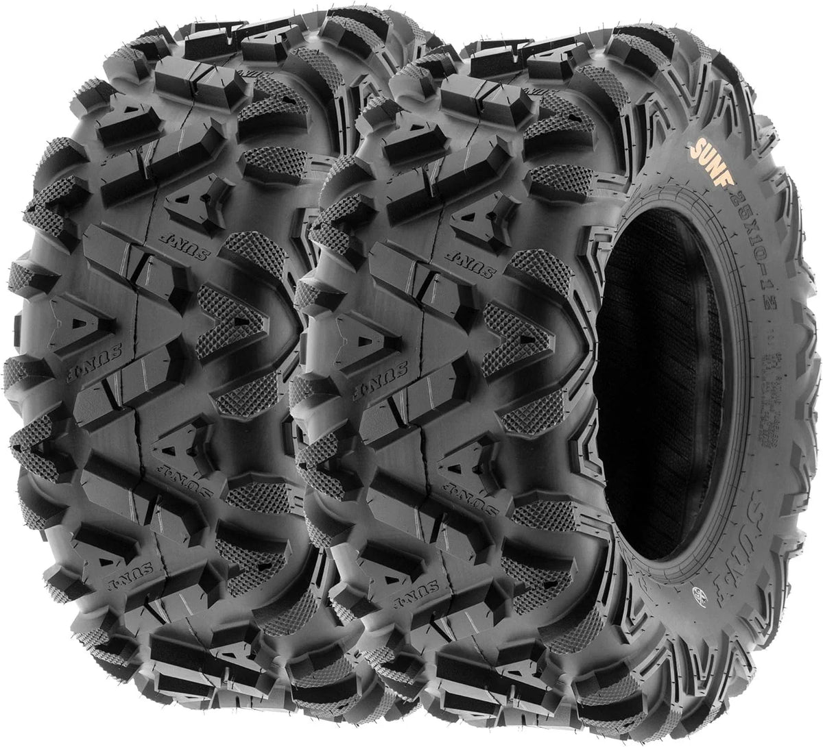 Set of 4 ATV UTV all-terrain Tires 25x8-12 Front & 25x10-12 Rear. 6 PR. Tubeless A033