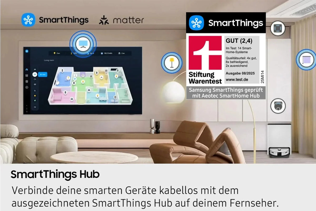 Samsung Full HD F6009F 24 Zoll (61 cm) LED Flachbildfernseher. PurColor-Technologie. HDR. Object Tracking Sound Lite. Knox Security. One UI Tizen.
