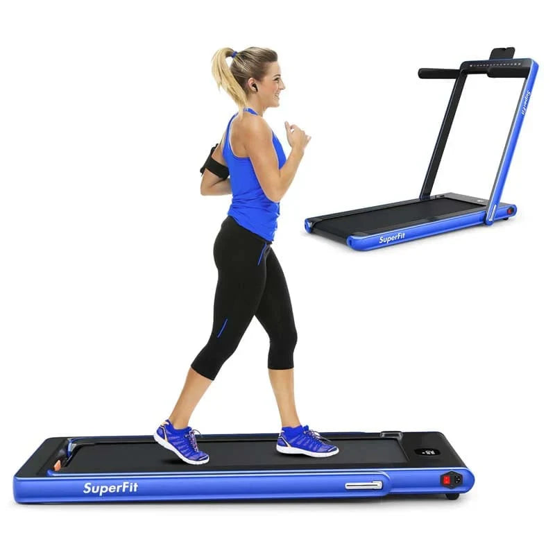 2-in-1 Folding Electric Treadmill. 2.25 HP. Under-Desk. with Dual Display and Smart App Control