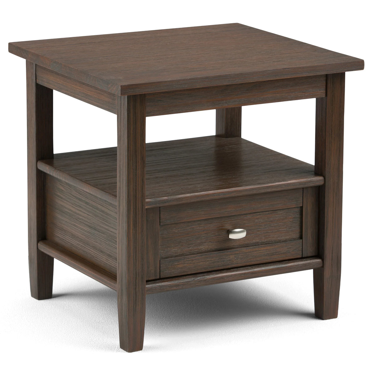 20 Inch Wide Solid Wood Rectangle End Table. Transitional Side Table