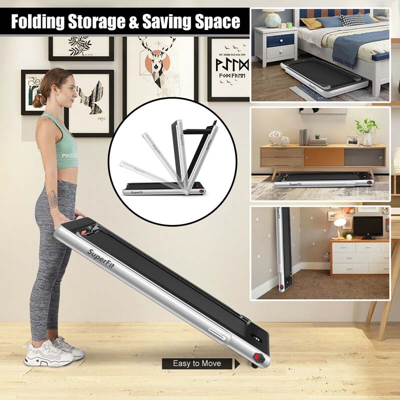 2-in-1 Folding Electric Treadmill. 2.25 HP. Under-Desk. with Dual Display and Smart App Control
