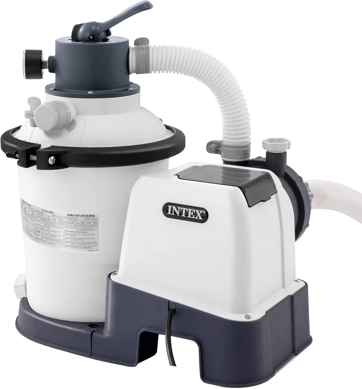 Intex Depuradora Arena Krystal Clear 3.500 l/h Skimmer Deluxe Filtro 3.028 l/h Easy Set-Metal Frame. 49x43x34 cm. Color Blanco