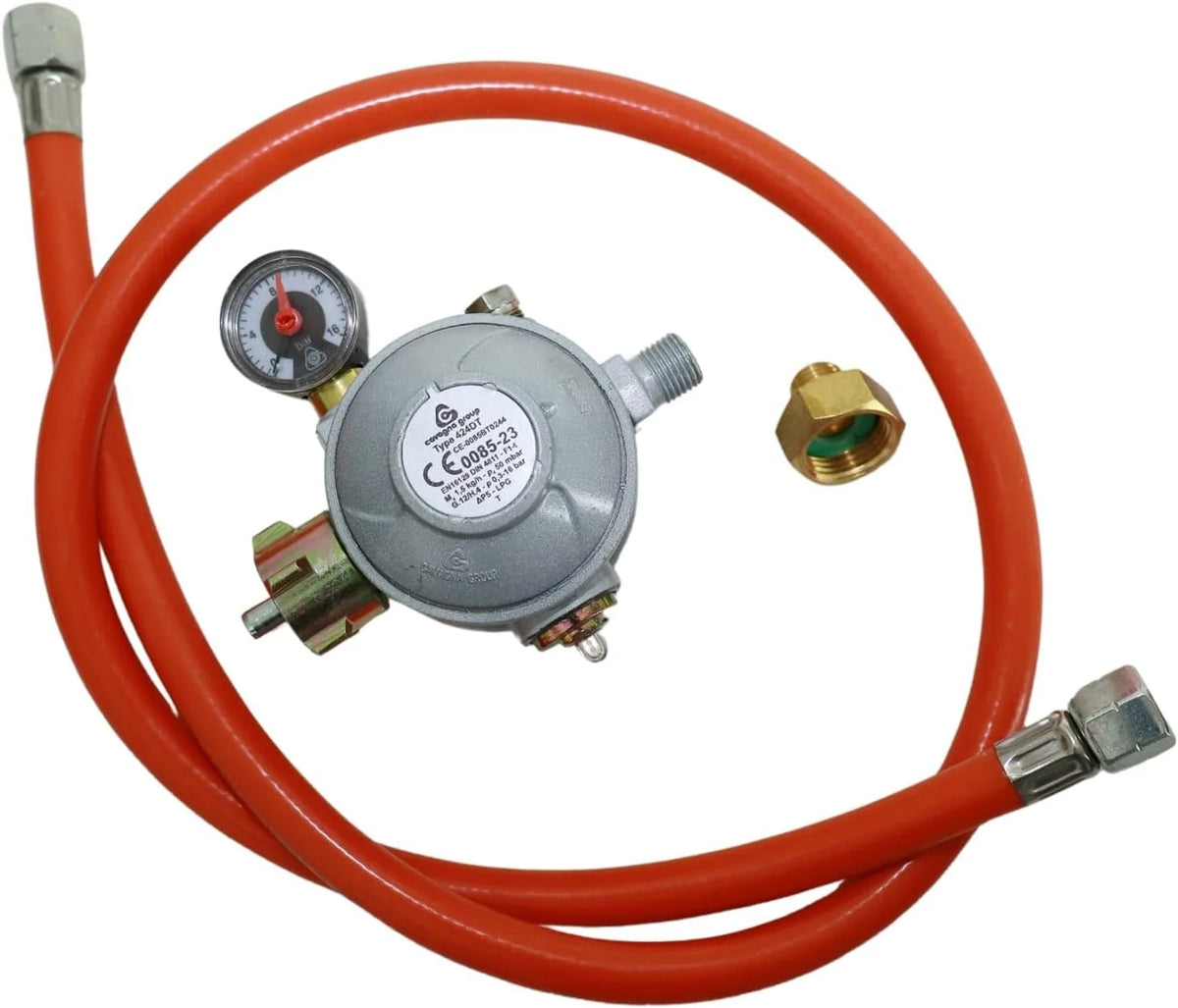 Gasline Gas Standherd mit Flaschenschrank 90cm GAG90GOXFL. 5 Flammig Sabaf-Brenner. Elektrische-Zündung und Vollzündsicherung Propan LPG...