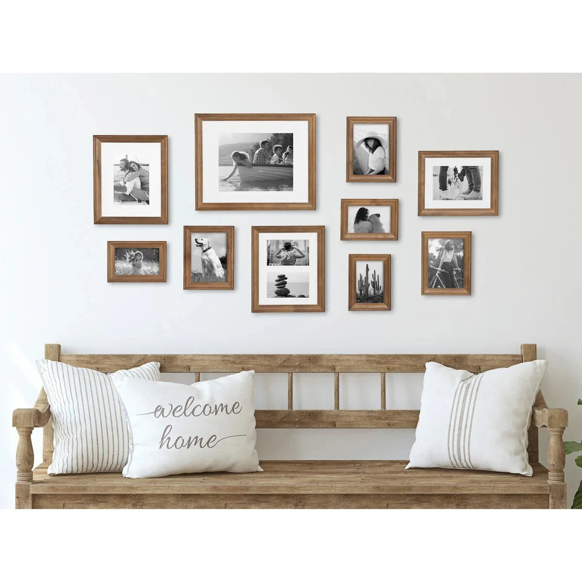 10-Piece Wood Gallery Wall Picture Frame Set. Decorative Photo Display Frames for Living Room. Bedroom and Home Decor