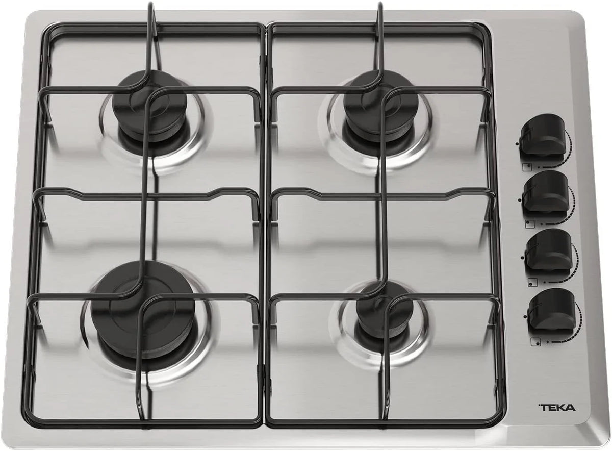 TEKA Placa de Gas Butano. 60 cm. 4 Fuegos. Mandos Ergonómicos. Seguridad Termopar. Parrillas Esmaltadas. HLX 640 KL
