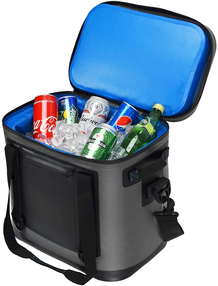 30-Can Portable Cooler Bag. Insulated Soft-Sided Cooler for Camping