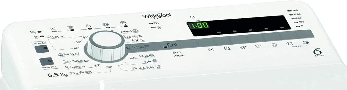 Whirlpool - Lavadora carga superior 6.5 kg TDLR 65230SS EU/N blanco. 1200 rpm. tecnología 6th sense y freshcare. motor universal. eficiencia NEL D
