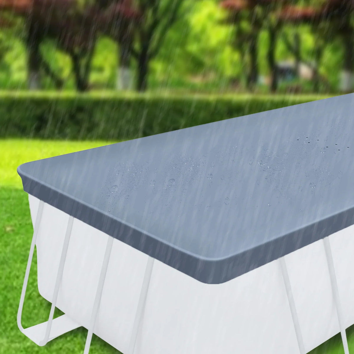 18ft Rectangular Pool Cover – Durable Above-Ground Cover for Oasis/Activity Pools. Gray