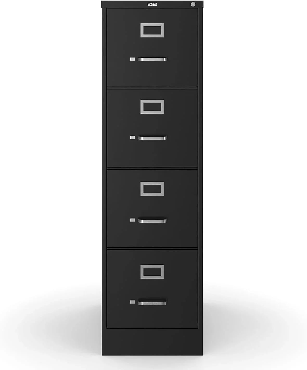 4-Drawer Lockable File Cabinet. Black. 25-Inch D x 15-Inch W