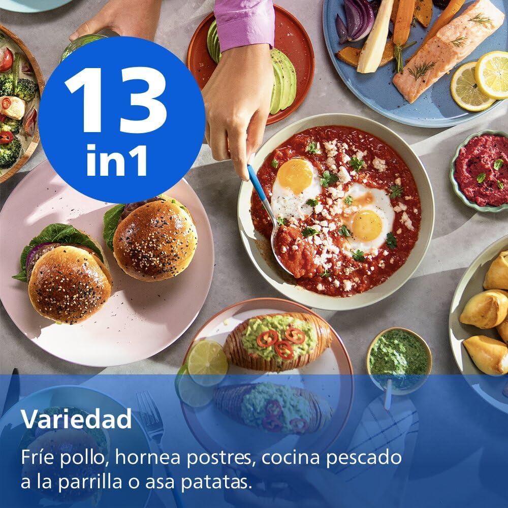 Philips Airfryer Series 4000 Double Vertical Basket 10L – RapidAir Technology. Sync. 2 Baskets at Once. 45% Less Space. PFAS Free Ceramic Coating.