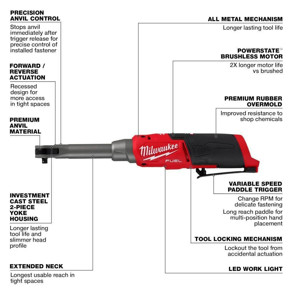 12V Cordless Extended Reach High-Speed Ratchet Set. 1/4-Inch and 3/8-Inch Drive Electric Ratchets. Lithium-Ion Battery Powered